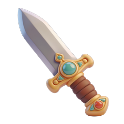 Ornate Jeweled Fantasy Dagger 3D Icon