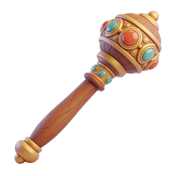 Verziertes juwelenbesetztes Klöppel-Icon - 3D-Clay-Style