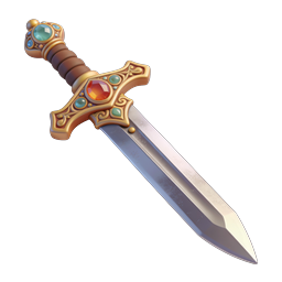 Ornate Jeweled Fantasy Sword Icon - Premium 3D Design
