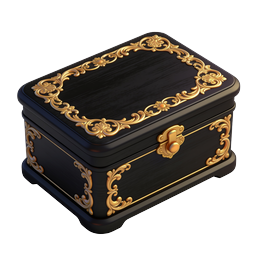 Icon prächtige Gold-Schwarz-Schatztruhe