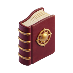 Ornate Leather Book Icon - 3D Realistic Style