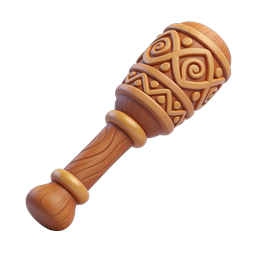 Ornate 3D Maraca Percussion Instrument Icon