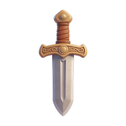 Ornate Medieval Dagger Icon - 3D Fantasy Weapon