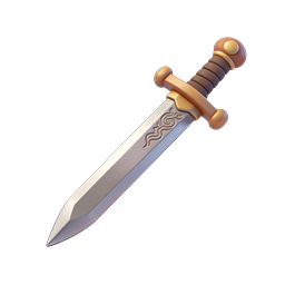Ornate Medieval Sword Icon - 3D Fantasy Weapon