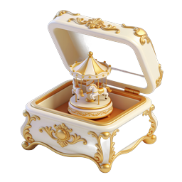 Elegant Ornate Music Box with Carousel Icon