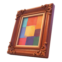 Ornate Wooden Picture Frame with Colorful Art
