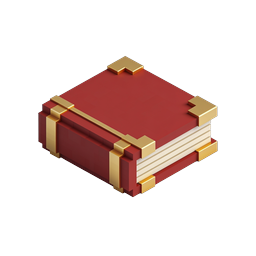 Ornate Red Book Icon - Luxury 3D Isometric Design