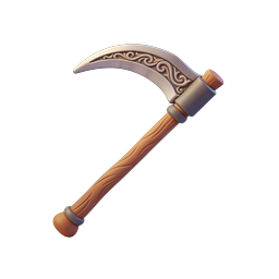 Ornate Fantasy Scythe Icon with Engraved Blade