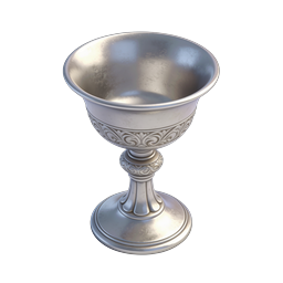 Ornate Silver Chalice Icon | 3D Rendered Goblet