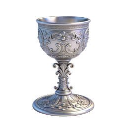 Ornate Silver Chalice Icon | Baroque Decorative Goblet