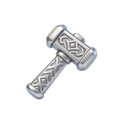 Ornate Silver Hammer Icon - Fantasy Weapon Design