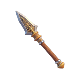 Ornate Fantasy Spear Icon - 3D Medieval Weapon