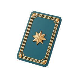 Ornate Star Card Premium Icon | Gold & Teal Design
