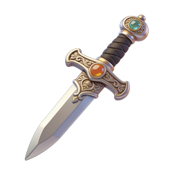 Ornate Fantasy Sword Icon | 3D RPG Weapon Design