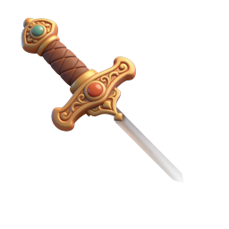Ornate Fantasy Sword Icon - Golden Hilt & Gemstone