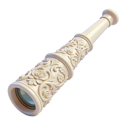 Ornate Vintage Telescope Icon - Elegant 3D Render