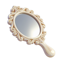 Ornate Vintage Hand Mirror Icon - Elegant 3D Design