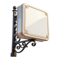 Ornate Vintage Shop Sign Icon - 3D Realistic