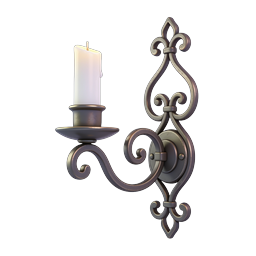 Ornate Wall Candle Sconce - Antique Bronze Fixture Icon