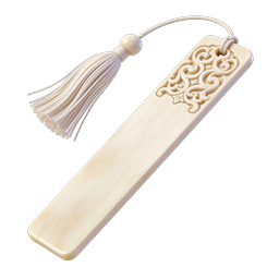 Ícone de marcador de página de madeira ornamentado com pingente decorativo