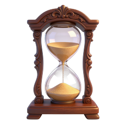 Ornate Wooden Hourglass Icon - Time Management Symbol