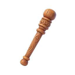 Ornate Wooden Magic Wand 3D Icon for Fantasy Games