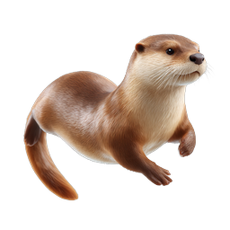 Realistic Otter Wildlife Icon - Detailed Animal Illustration