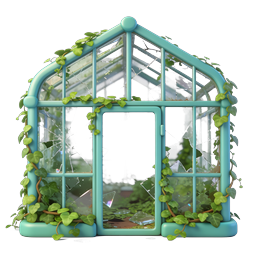 Overgrown Greenhouse 3D Icon | Botanical Glass House