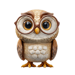 Charming Owl Character Icon for Education and Learning