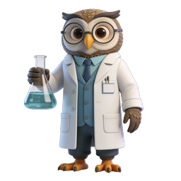 Cute Owl Scientist Icon for Science Education | Download Now
