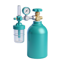 Medical Oxygen Tank Icon - 3D Healthcare Equipment