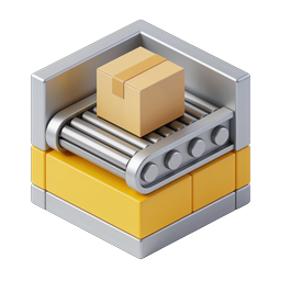 Package Conveyor Belt Logistics Icon - 3D Isometric