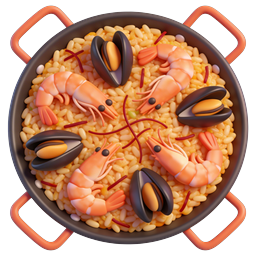 Biểu tượng món cơm hải sản Paella Tây Ban Nha