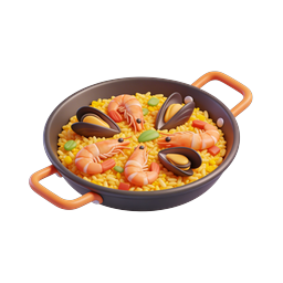Paella Dish Icon - Traditional Spanish Seafood Rice
