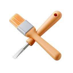 Paint Brush and Chisel Tools Icon - Craft & DIY Collection