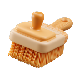 3D Paint Brush Icon - Creative Art Tool Design