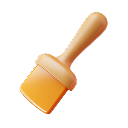 Realistic Paintbrush Icon - 3D Art Tool Design