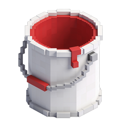 3D Isometric Paint Bucket Icon - Voxel Style