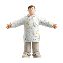 Paint-Splattered Artist Character 3D Icon