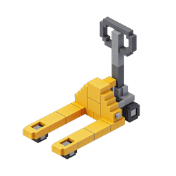 Icona Voxel Transpallet Isometrica per Magazzino e Logistica