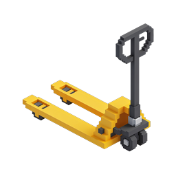 Isometric Pallet Jack 3D Voxel Icon for Logistics