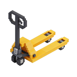 Pallet Jack Voxel Icon - 3D Isometric Warehouse Tool