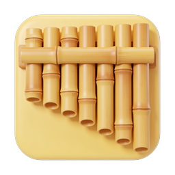 Pan Flute Musical Instrument 3D Icon | Bamboo Wind Music