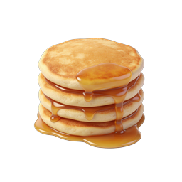 Stack of Pancakes with Maple Syrup Icon - 3D Realistic