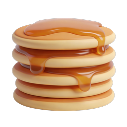Icona di pancake con sciroppo | Illustrazione 3D di colazione