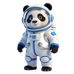 Icono 3D de Panda Astronauta Lindo - Personaje Explorador Espacial