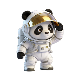 Cute Panda Astronaut 3D Icon - Space Explorer