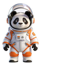 Süßes Panda-Astronauten-Weltraumforscher-Icon