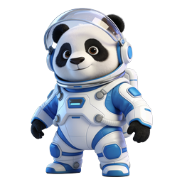 Cute Panda Astronaut 3D Character Icon