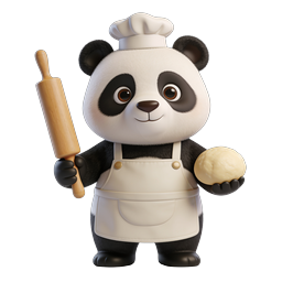 Adorable Panda Baker Icon for Culinary Designs
